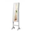 Mirrored Standing Jewelry Armoire Cabinet with LED Lights