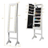 Mirrored Standing Jewelry Armoire Cabinet with LED Lights