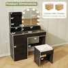 Makeup Vanity Desk Dressing Table and Stool Set with Mirror and Lights