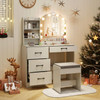 Makeup Vanity Desk Dressing Table and Stool Set with Mirror and Lights