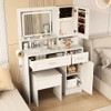 Makeup Vanity Desk with Mirror and Lights Dressing Table and Stool Set