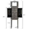 1PC Standing Jewelry Cabinet with 5 Drawers and Top Flip Mirror