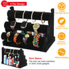 3-Tier Velvet Jewelry Stand Removable Bracelet Holder Watch Jewelry Bangle Display Rack