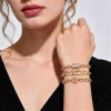 18K Gold Plated Bangles Bracelet Set for Women, 3 Pack Zinc Alloy with 3A Zircon Bangle, Dainty Vintage Trendy, Waterproof, Non Tarnish, Fashion Jewelry Accessories for Women, Ideal Gift, Party Favors