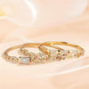 18K Gold Plated Bangles Bracelet Set for Women, 3 Pack Zinc Alloy with 3A Zircon Bangle, Dainty Vintage Trendy, Waterproof, Non Tarnish, Fashion Jewelry Accessories for Women, Ideal Gift, Party Favors