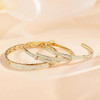 18K Gold Plated Bangles Bracelet Set for Women, 3 Pack Zinc Alloy with 3A Zircon Bangle, Dainty Vintage Trendy, Waterproof, Non Tarnish, Fashion Jewelry Accessories for Women, Ideal Gift, Party Favors