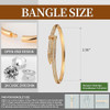 18K Gold Plated Bangles Bracelet Set for Women, 3 Pack Zinc Alloy with 3A Zircon Bangle, Dainty Vintage Trendy, Waterproof, Non Tarnish, Fashion Jewelry Accessories for Women, Ideal Gift, Party Favors