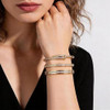 18K Gold Plated Bangles Bracelet Set for Women, 3 Pack Zinc Alloy with 3A Zircon Bangle, Dainty Vintage Trendy, Waterproof, Non Tarnish, Fashion Jewelry Accessories for Women, Ideal Gift, Party Favors