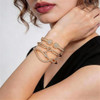 18K Gold Plated Bangles Bracelet Set for Women, 3 Pack Zinc Alloy with 3A Zircon Bangle, Dainty Vintage Trendy, Waterproof, Non Tarnish, Fashion Jewelry Accessories for Women, Ideal Gift, Party Favors