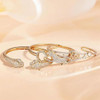 18K Gold Plated Bangles Bracelet Set for Women, 3 Pack Zinc Alloy with 3A Zircon Bangle, Dainty Vintage Trendy, Waterproof, Non Tarnish, Fashion Jewelry Accessories for Women, Ideal Gift, Party Favors