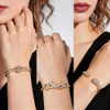 18K Gold Plated Bangles Bracelet Set for Women, 3 Pack Zinc Alloy with 3A Zircon Bangle, Dainty Vintage Trendy, Waterproof, Non Tarnish, Fashion Jewelry Accessories for Women, Ideal Gift, Party Favors