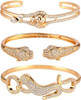 18K Gold Plated Bangles Bracelet Set for Women, 3 Pack Zinc Alloy with 3A Zircon Bangle, Dainty Vintage Trendy, Waterproof, Non Tarnish, Fashion Jewelry Accessories for Women, Ideal Gift, Party Favors