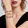 18K Gold Plated Bangles Bracelet Set for Women, 3 Pack Zinc Alloy with 3A Zircon Bangle, Dainty Vintage Trendy, Waterproof, Non Tarnish, Fashion Jewelry Accessories for Women, Ideal Gift, Party Favors