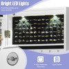Lockable Wall Mount Mirrored Jewelry Cabinet with LED Lights