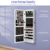 Lockable Wall Mount Mirrored Jewelry Cabinet with LED Lights