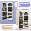 Lockable Wall Mount Mirrored Jewelry Cabinet with LED Lights