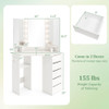 Corner Vanity Desk with 3-Color LED Lighted Mirror and Power Outlet