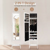 Mirrored Standing Jewelry Cabinet Storage Box