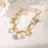 14K Gold and Silver Plated Special Cain Link with Toggle Clasp Closure in Daily or Party for Women Fashion Jewelry Gifts