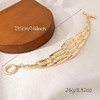 14K Gold and Silver Plated Special Cain Link with Toggle Clasp Closure in Daily or Party for Women Fashion Jewelry Gifts