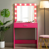 Vanity Desk with Mirror and Lights, Dressing Table with Large Drawer, 1 Level Storage Dresser & 3 Lighting Modes Adjustable Brightness, Suitable for Bedroom