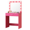 Vanity Desk with Mirror and Lights, Dressing Table with Large Drawer, 1 Level Storage Dresser & 3 Lighting Modes Adjustable Brightness, Suitable for Bedroom