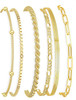 Bracelets for Women Waterproof, 14K Gold Plated Jewelry Sets Trendy Thin Dainty Stackable Cuban Link Paperclip Chain Bracelet Pack Fashion Accessories Gifts for Womens