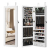 Lockable Wall Mount Mirrored Jewelry Cabinet with LED Lights