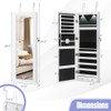 Lockable Wall Mount Mirrored Jewelry Cabinet with LED Lights