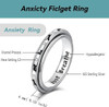 Fidget Spinner Rings for Anxiety Women Just Breathe Sterling Silver Lotus Cross Worry Ring Stress Relief Calm Jewelry Gifts for ADHD Autism Daughter (Cat, 8)