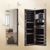 43.5 Inch Jewelry Mirror Cabinet with Full-length Mirror and Adjustable Hangers