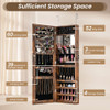 43.5 Inch Jewelry Mirror Cabinet with Full-length Mirror and Adjustable Hangers