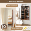 43.5 Inch Jewelry Mirror Cabinet with Full-length Mirror and Adjustable Hangers
