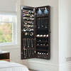 Wall and Door Mounted Mirrored Jewelry Cabinet with Lights