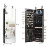 Wall and Door Mounted Mirrored Jewelry Cabinet with Lights