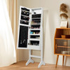 Mirrored Standing Jewelry Armoire Cabinet with LED Lights