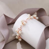 Gorgeous Cubic Zirconia Wedding Jewelry for Bride Bridesmaid, Elegant Simulated Pearl Teardrop Tennis Bracelet Gift for Women