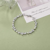 Gorgeous Cubic Zirconia Wedding Jewelry for Bride Bridesmaid, Elegant Simulated Pearl Teardrop Tennis Bracelet Gift for Women