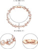 Gorgeous Cubic Zirconia Wedding Jewelry for Bride Bridesmaid, Elegant Simulated Pearl Teardrop Tennis Bracelet Gift for Women