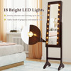 Mirrored Standing Jewelry Armoire Cabinet with LED Lights