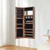 43.5 Inch Jewelry Mirror Cabinet with Full-length Mirror and Adjustable Hangers