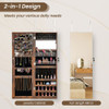 43.5 Inch Jewelry Mirror Cabinet with Full-length Mirror and Adjustable Hangers