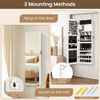 43.5 Inch Jewelry Mirror Cabinet with Full-length Mirror and Adjustable Hangers