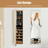 Wall and Door Mounted Mirrored Jewelry Cabinet with Lights