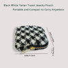 Small Travel Jewelry Pouch - Durable Tweed Mini Jewelry Storage Case, Chic Home Organizer for Rings, Earrings, Necklaces, Watches, Bracelets, Bangles, Women Girls Mom Gift
