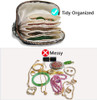 Small Travel Jewelry Pouch - Durable Tweed Mini Jewelry Storage Case, Chic Home Organizer for Rings, Earrings, Necklaces, Watches, Bracelets, Bangles, Women Girls Mom Gift