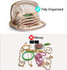 Small Travel Jewelry Pouch - Durable Tweed Mini Jewelry Storage Case, Chic Home Organizer for Rings, Earrings, Necklaces, Watches, Bracelets, Bangles, Women Girls Mom Gift