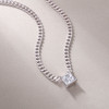 Zhang Yang - A fashionable and popular jewelry necklace pendant set, featuring one carat morganite, made of 925 silver and plated with platinum and diamonds.