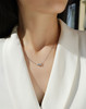 A fashionable and popular jewelry necklace pendant set, featuring Monisite gemstones, made of 925 silver and plated with platinum and diamonds.