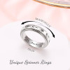 Anxiety Relieve Rings 925 Sterling Silver Spinner Fidget Ring Worry Stress Relieving Boredom ADHD Autism Ring Platinum Plated Jewelry Birthday Gifts for Women Men